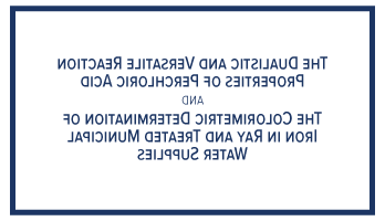 Versatile Reaction properties of Perchloric acid, Iron Determination in municipal water supplies, Technical Library, GFS的化学物质